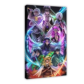 Poster de démon Slayer 012 sur toile pour décoration murale de salon, chambre à coucher 40 x 60 cm