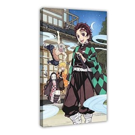 Poster de démon Slayer 015 sur toile pour décoration murale de salon, chambre à coucher 40 x 60 cm