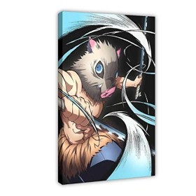 Affiche de lanimé Demon Slayer 010 sur toile pour décoration murale de salon, chambre à coucher 40 x 60 cm