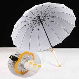 BJSBJD Parapluie Coupe-Vent pour Demon Slayer Agatsuma Zenitsu, COS Parapluie à Manche Long Katana Parasol Extérieur Coupe-Ve