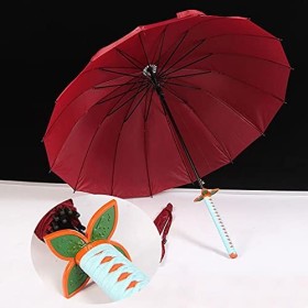 BJSBJD Parapluie Coupe-Vent pour Demon Slayer Kochou Shinobu, COS Parapluie à Manche Long Katana Parasol Extérieur Coupe-Vent