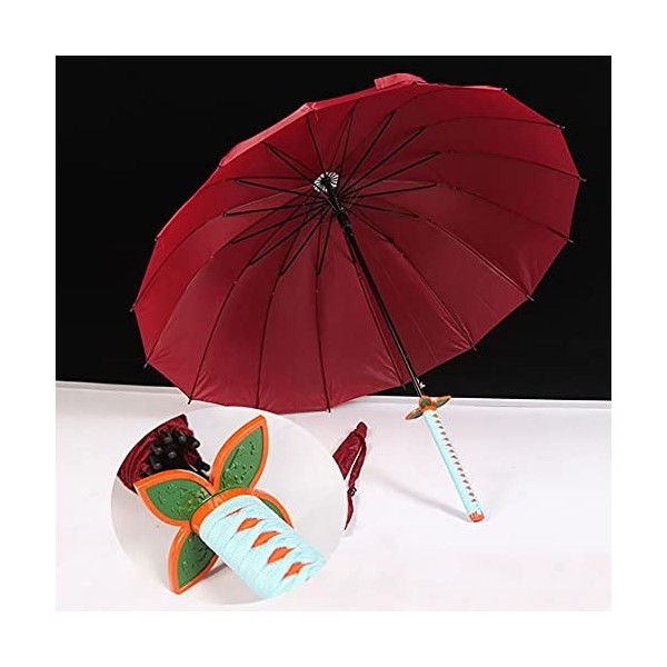 BJSBJD Parapluie Coupe-Vent pour Demon Slayer Kochou Shinobu, COS Parapluie à Manche Long Katana Parasol Extérieur Coupe-Vent