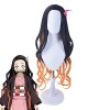 Demon Slayer Kimetsu No Yaiba Nezuko Kamado Cosplay perruques noir Orange résistant à la chaleur synthétique perruque de chev