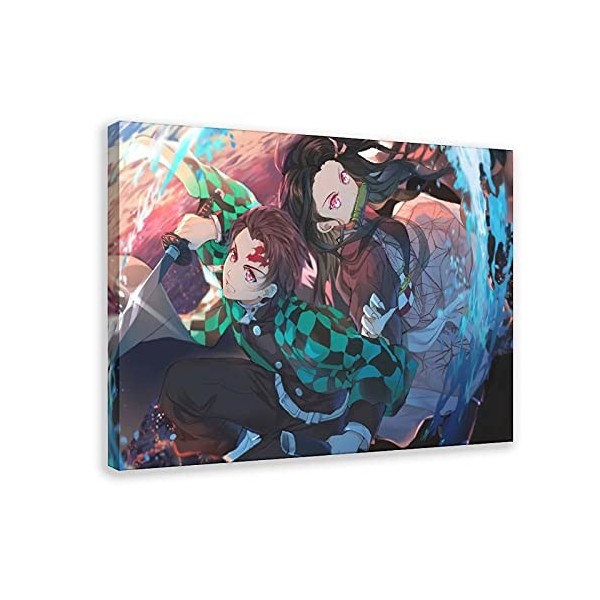 Affiche de lanimé Demon Slayer 05 sur toile pour décoration de salon, chambre à coucher, cadre : 40 × 60 cm