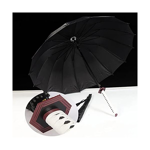 BJSBJD Parapluie Coupe-Vent pour Demon Slayer Tomioka Giyuu, COS Parapluie à Manche Long Katana Parasol extérieur Parapluie C
