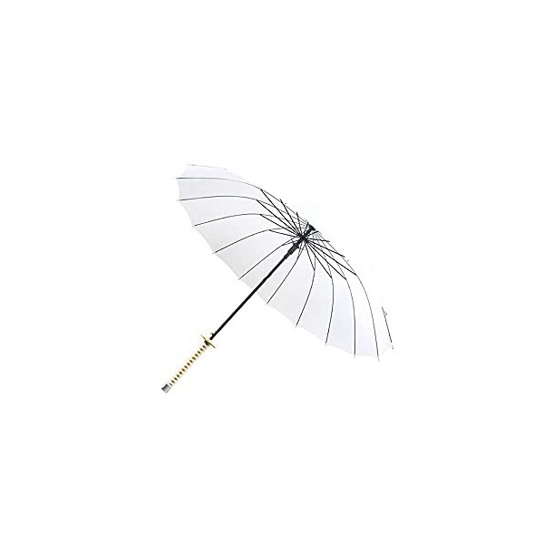 HUVE Parapluie Parasol pour Demon Slayer Agatsuma Zenitsu, Long Manche Personnalité Créative Parapluie Droit Samouraï, Coupe-