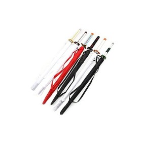 HUVE Parapluie Parasol pour Demon Slayer Agatsuma Zenitsu, Long Manche Personnalité Créative Parapluie Droit Samouraï, Coupe-