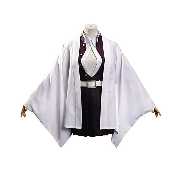 Anime Demon Slayer Kimetsu no Yaiba Kanroji Mitsuri Women Uniform Cosplay Costume Kimono Halloween Party Dress With Wig S Uni