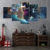 VEYEBZ Peinture sur Toile 5 Pièces Art Mural Giyuu Tomioka,Slayer Demon Anime 5 Panneaux Impression sur Toile 150×80cm Avec C