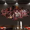 VEYEBZ Peinture sur Toile 5 Pièces Art Mural Nakime,Kokushibo,Demon Slayer 5 Panneaux Impression sur Toile 150×80cm avec Cadr