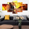 VEYEBZ Peinture sur Toile 5 Pièces Art Mural Rengoku Kyoujurou,Demon Slayer Anime 5 Panneaux Impression sur Toile 150×80cm Av