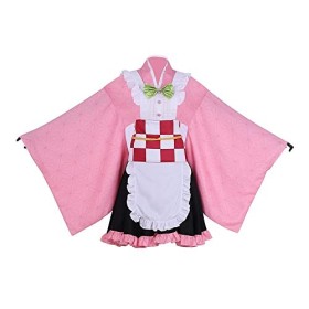 DUNHAO COS Demon Slayer Cosplay Nezuko Adulte ,Kimono Japonais Maid Dress Pour les Femme et Les Fille L