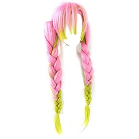 BONOCO Demon Slayer Perruques, Anime Japonais Kanroji Mitsuri Personnages Cartoon Cosplay Manga Costume Meilleurs Cadeaux for