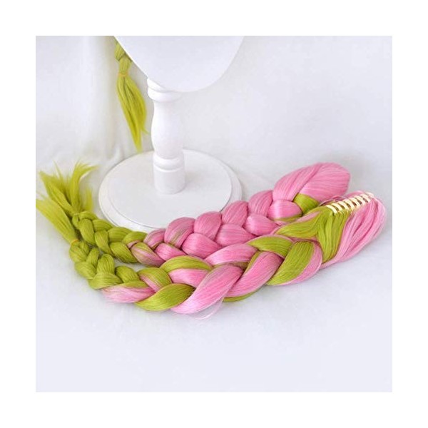 BONOCO Demon Slayer Perruques, Anime Japonais Kanroji Mitsuri Personnages Cartoon Cosplay Manga Costume Meilleurs Cadeaux for