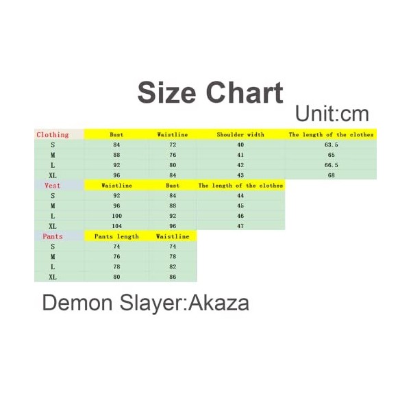 JOJO STYLE Anime Cosplay Costume Demon Slayer Akaza Halloween Costumes Mascarade Danse Soirée Y Compris Vêtements + Gilet + G