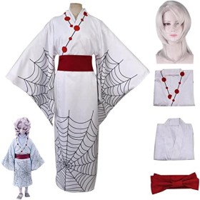FIOOHG Femme Demon Slayer Cosplay Costume Araignée Rui Kimono Outfit Ruis Sister Mom Robe Costume Kimetsu No Yaiba Ensemble 