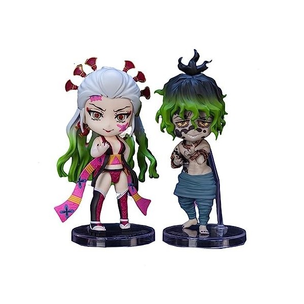 LYOUAE Figurine Anime 2PCS Demon Slayer Figurines Daki et Giyuutarou Anime Personnage Poupée PVC Modèle Collection Bureau Déc