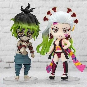 LYOUAE Figurine Anime 2PCS Demon Slayer Figurines Daki et Giyuutarou Anime Personnage Poupée PVC Modèle Collection Bureau Déc