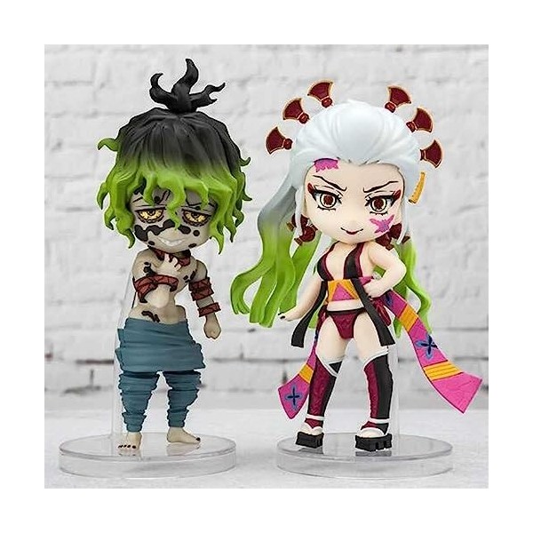 LYOUAE Figurine Anime 2PCS Demon Slayer Figurines Daki et Giyuutarou Anime Personnage Poupée PVC Modèle Collection Bureau Déc