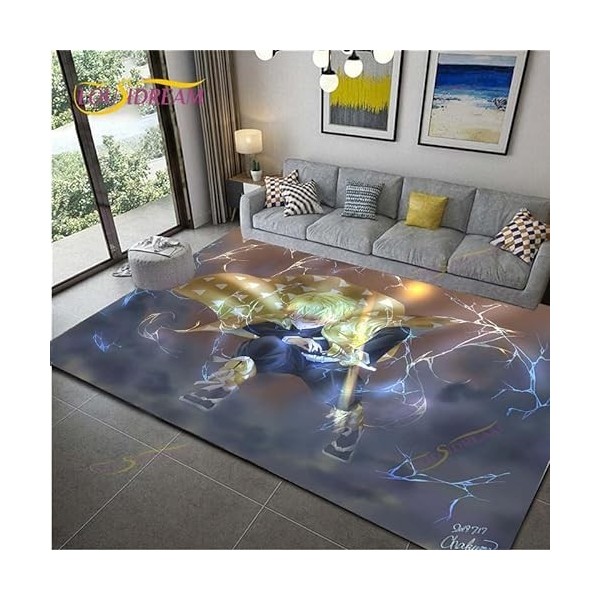 YZGAH Demon Slayer Imprimé Tapis De Salle De Bain Dessin Animé Imprimé Tapis De Sol De Porte Antidérapant G4049 120X160Cm