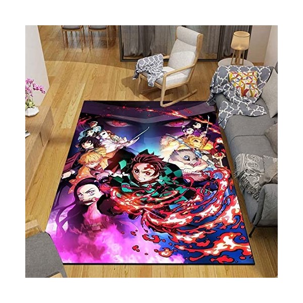 Demon Slayer 3D Print Carpet Outdoor Rug Kids Bedroom Kitchen Rugs Floor Mat Living Room Anime Cartoon Floor Carpet 120x160cm