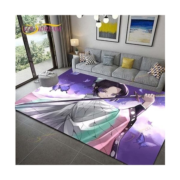 YZGAH Demon Slayer Imprimé Tapis De Salle De Bain Dessin Animé Imprimé Tapis De Sol De Porte Antidérapant G7316 120X160Cm