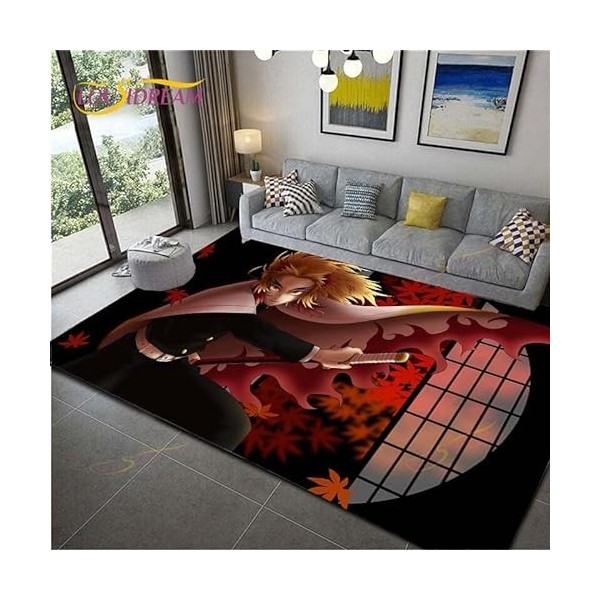 YZGAH Demon Slayer Imprimé Tapis De Salle De Bain Dessin Animé Imprimé Tapis De Sol De Porte Antidérapant G3635 120X160Cm