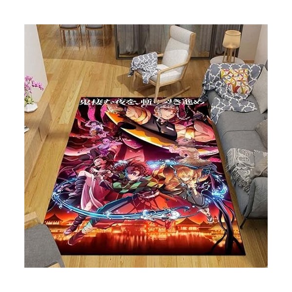Demon Slayer 3D Print Carpet Outdoor Rug Kids Bedroom Kitchen Rugs Floor Mat Living Room Anime Cartoon Floor Carpet 120x160cm