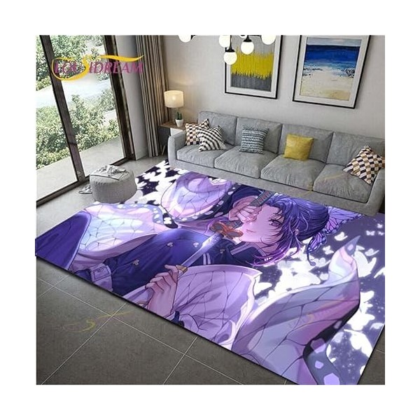 YZGAH Demon Slayer Imprimé Tapis De Salle De Bain Dessin Animé Imprimé Tapis De Sol De Porte Antidérapant G6227 120X160Cm