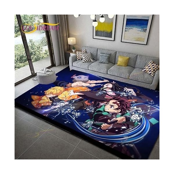 YZGAH Demon Slayer Imprimé Tapis De Salle De Bain Dessin Animé Imprimé Tapis De Sol De Porte Antidérapant G1691 120X160Cm