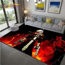 YZGAH Demon Slayer Imprimé Tapis De Salle De Bain Dessin Animé Imprimé Tapis De Sol De Porte Antidérapant G4022 120X160Cm