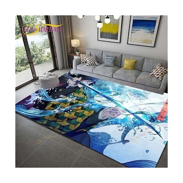 YZGAH Demon Slayer Imprimé Tapis De Salle De Bain Dessin Animé Imprimé Tapis De Sol De Porte Antidérapant G1700 120X160Cm