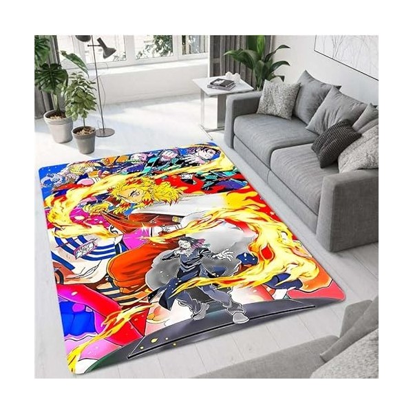 YZGAH Demon Slayer Motif Tapis De Porte De Salle De Bains Maison Tapis Antidérapant Absorbant leau Tapis Imprimé G8513 120X1