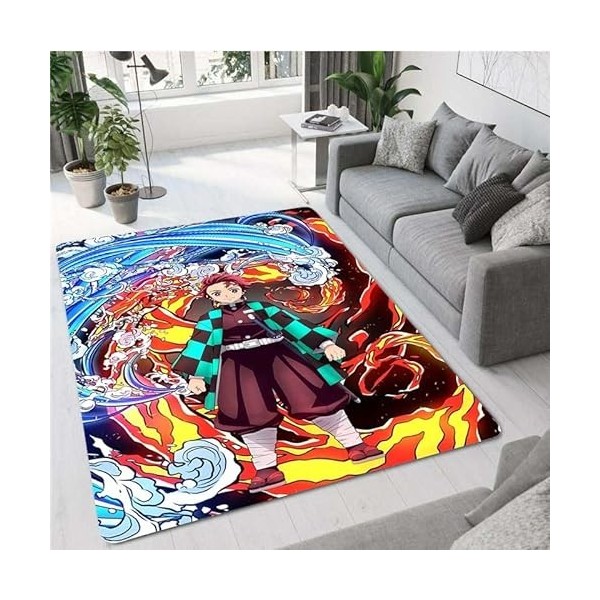 YZGAH Demon Slayer Motif Tapis De Porte De Salle De Bains Maison Tapis Antidérapant Absorbant leau Tapis Imprimé G5336 120X1