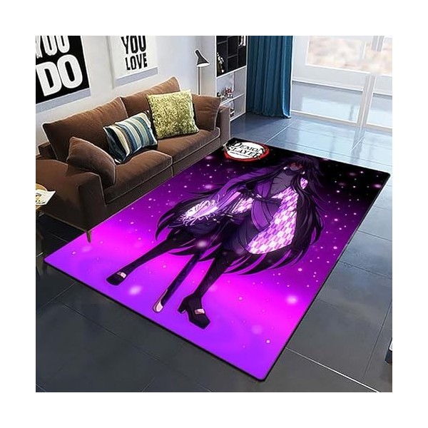 YZGAH Demon Slayer 3D Imprimé Tapis De Sol Grand Doux Flanelle Intérieur Salon Anime Rôle Tapis pour Adultes I6452 120X160Cm