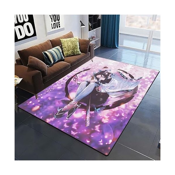 YZGAH Demon Slayer 3D Imprimé Tapis De Sol Grand Doux Flanelle Intérieur Salon Anime Rôle Tapis pour Adultes I6434 120X160Cm