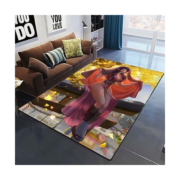 YZGAH Demon Slayer 3D Imprimé Tapis De Sol Grand Doux Flanelle Intérieur Salon Anime Rôle Tapis pour Adultes I2033 120X160Cm