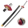 AGENCO Cosplay Demon Slayer Sword Tanjiro Giyuu Épée en Bois Samurai Sword Toy Katana Sword Demon Slayer Prop Couteau Tanjiro