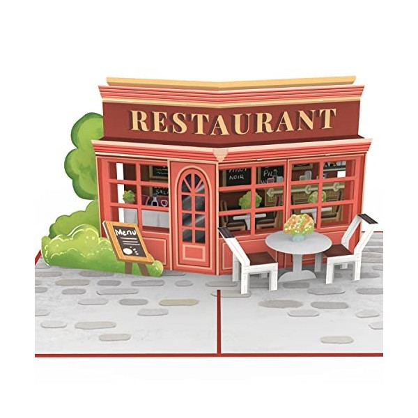 papercrush® Carte pop-up restaurant – Carte danniversaire 3D ou bon pour visite au restaurant, Carte de vœux pour hommes et 