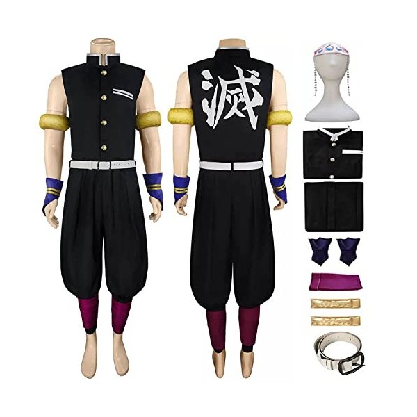 Démon Slayer Cosplay Costume Outfit Anime Uzui Tengen Costume Kimono Costume Ensemble Complet Halloween Fête De Pâques Dress 