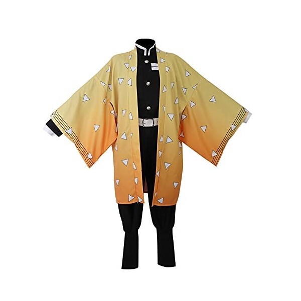 ULLAA Robe Japonaise Photographie Cosplay Costume démon Slayer Agatsuma Zenitsu Quotidien décontracté Kimono Costumes pour An