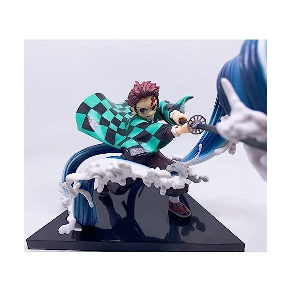 LYOUAE Figurine Anime Démon Slayer Kamado Tanjirou Purgatory Triangle Base Anime Figure PVC Modèle Collection Bureau Décorati