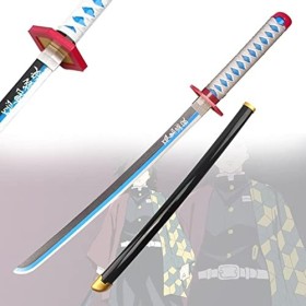 AGENCO Épée De Samouraï Tomioka Giyuu Demon Slayer Cosplay Épée en Bois Faite À La Main Épée Katana pour Les Amoureux De Lan