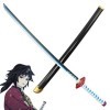 AGENCO Épée De Samouraï Tomioka Giyuu Demon Slayer Cosplay Épée en Bois Faite À La Main Épée Katana pour Les Amoureux De Lan