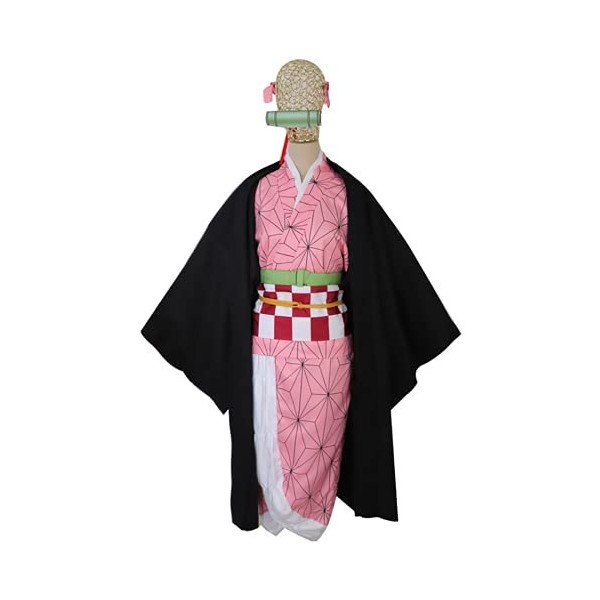 JOJO STYLE Cosplay Vêtements Demon Slayer Kamado Nezuko Vêtements Traditionnels Japonais Costumes Unisexe Adulte Halloween Co