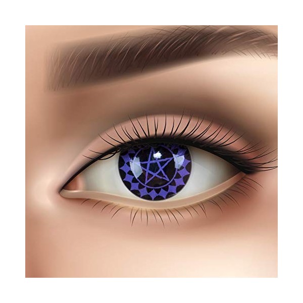 Lentilles couleur cosplay - manga, anime Black Buttler Pour Halloween, fantaisie, Carnaval + étuis à lentilles de contact I 1