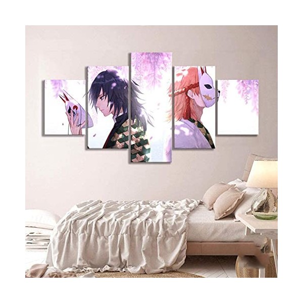 TANOHA Prints sur Toile, 5 peintures murales, 5 Toiles, décoration de Salon, Art Mural modulaire, Slayer Demon, Yoshisuke Tom