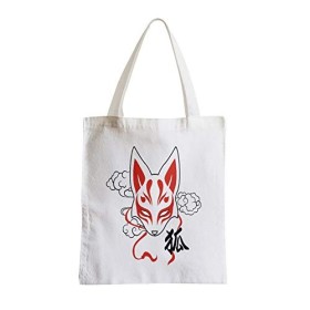 Fabulous Grand Sac Shopping Plage Etudiant Kitsune Renard Japon Asie Culture Manga