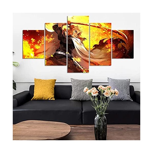 TANOHA Toile imprimés Modular Wall Art Wall Stickers 5 peintures murales imprimées sur Toile Peinture de laffiche Abstraite 