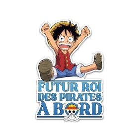 Sticker bébé à bord roi des pirates à bord 11x15cm vinyle haute qualité, bébé à bord luffy, autocollant voiture, sticker mang